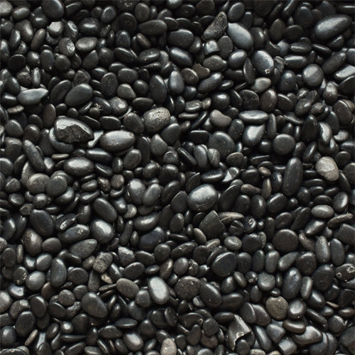 High Polished Black Pebbles 20-25 KG Bag (3-5cm)