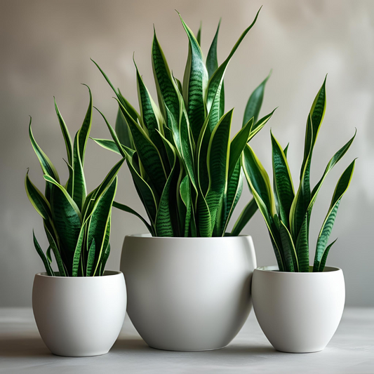 Snake Plant Bundle Three Plants with Ceramic Pot