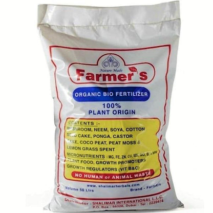 Farmer’s Organic Bio Fertilizer, 100% Plant Base (50Liter Bag)