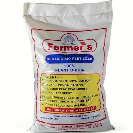 Farmer’s Organic Bio Fertilizer, 100% Plant Base (50Liter Bag)