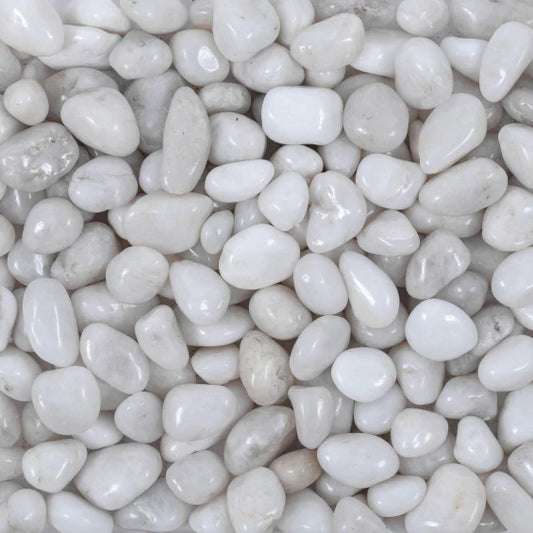 High Polished White Pebbles 20-25 KG Bag (3-5cm)